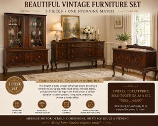 ELEGANT VINTAGE GRAND RAPIDS IMPERIAL MAHOGANY DINING ROOM SUITE — COMPLETE SET ✨