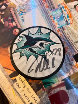 Timo meter signed puck