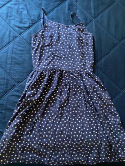 Blue polka dress Size 14Y