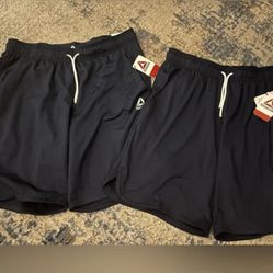 Reebok mens navy blue shorts set of 2 size L