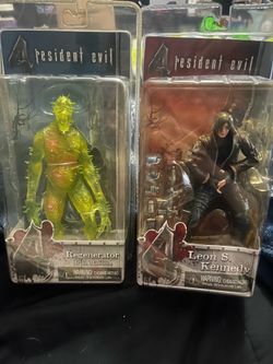 Resident Evil 4 Neca Figures (Leon S Kennedy with Jacket) & Iron Maiden (Rare Green)