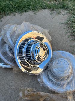 Chrome Vintage Hubcaps Set of 4