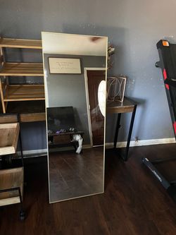 Gold Tone Rectangular Wall Mirror