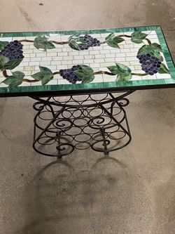 Vintage Z Gallerie Iron Mosaic Wine Rack