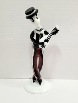Vintage murano glass musician figurine large