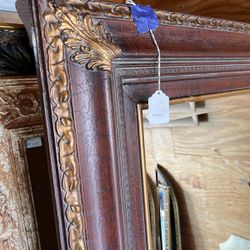 Brown and gold solid frame  wood beveled Mirror… 63 “ x 43 ” $300