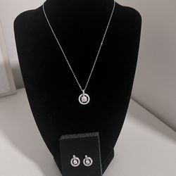 Certified Moissanite Necklace And Earrings 