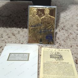 1997 Ruth & Gehrig 23kt Gold Card from Avon