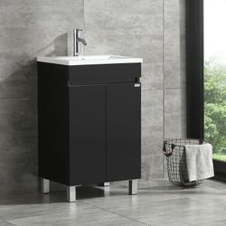 

🔥ON SALE🔥20in.Wx31.5in.Hx15.7in.D Bathroom Vanity in Black/White (Faucet Not Included)