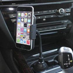 🚘Premium Car Cup Holder Mount, Swivel Phone Holder, Strong Grip Rotating Gooseneck Cradle
