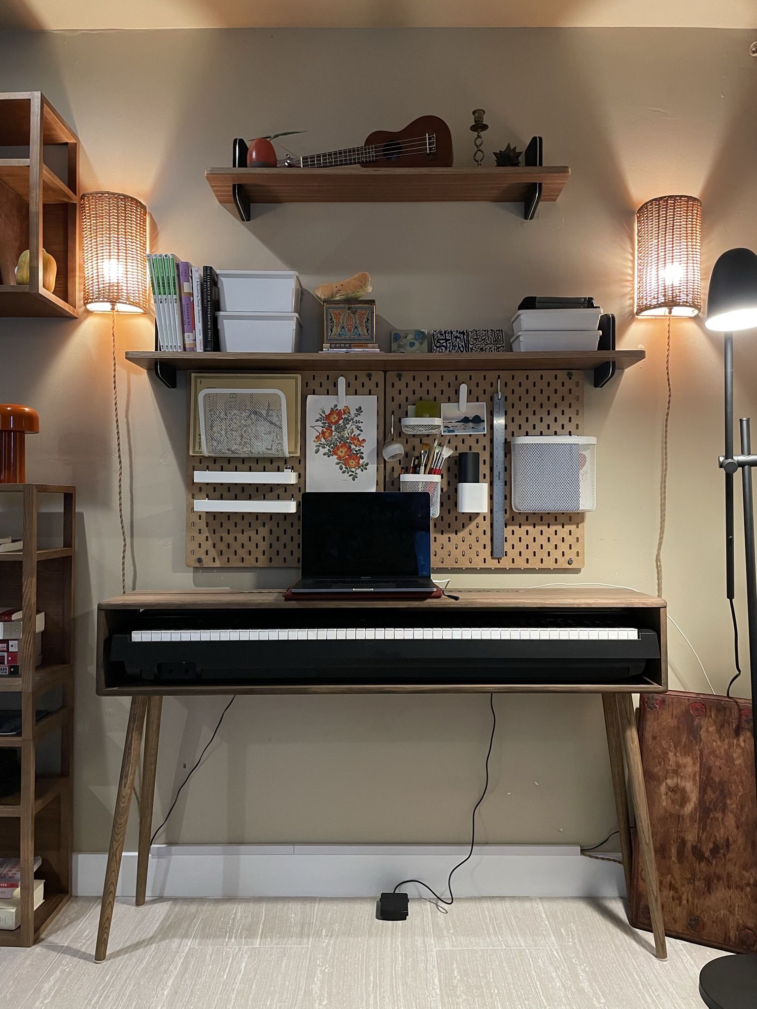 Solid Wood Desk & Piano Stand