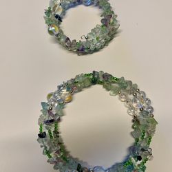 Fluorite Crystal Choker And Bracelet Set