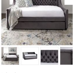 Trundle Full Gray Bed 