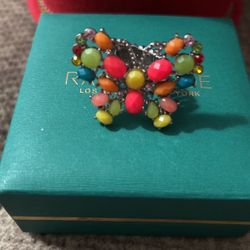 Pretty! Multi Colorful Butterfly “FUN” Stretch Ring 
