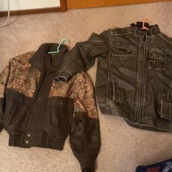 2 Leather Jackets One Large The Other XL