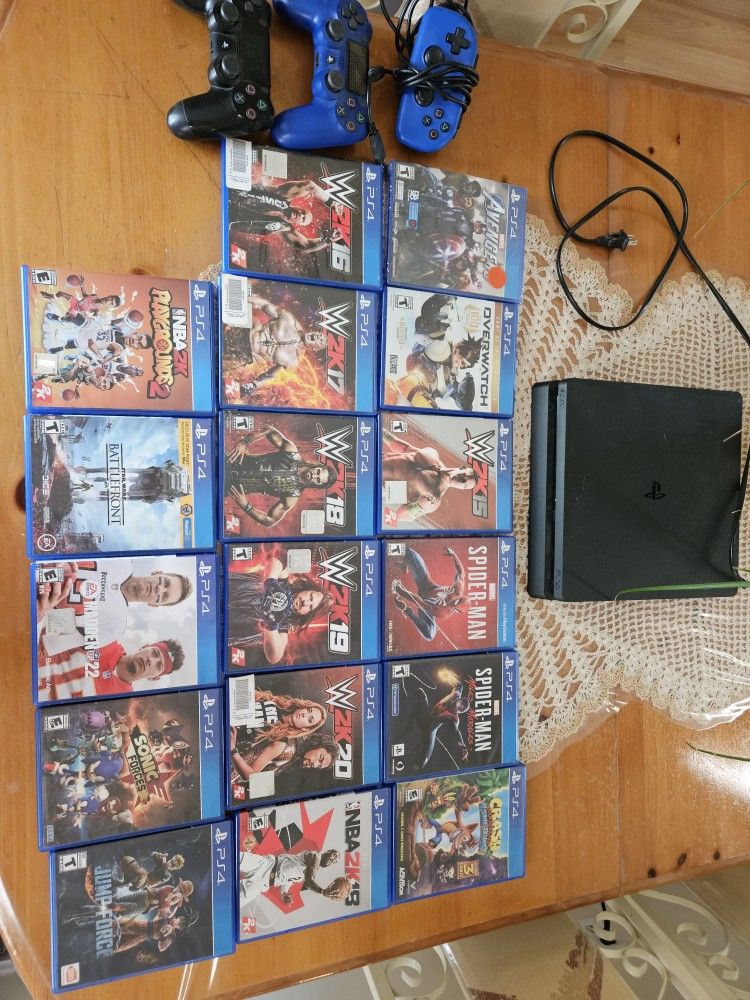 PS4 1TB + 17 games + 2 Wireless 1 Corded Controlers
