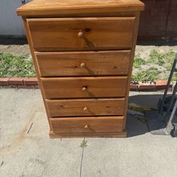 Cabinet 5 Drawer Dresser  Solid Wood 