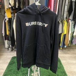  Burberry Hoodie Logo Print Navy 