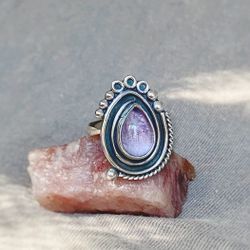 Crystal Rings Sterling Silver