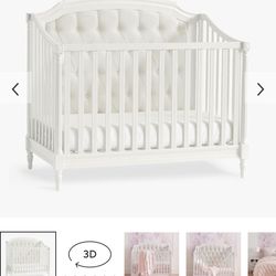 Pottery Barn White Blythe Crib and Mattress and Full Frame