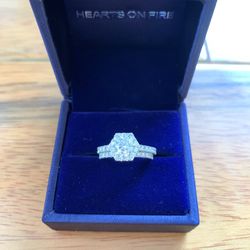 Hearts Of Fire Hexagonal Diamond Engagement And Wedding Band