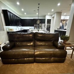  Leather Recliner Couch & Double Recliner 