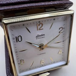 linden Blackforest  travel alarm clock. Vtg 60s . Made In Western Germany. Works