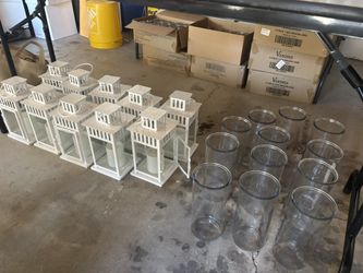 Glass Candle Holders, Vases