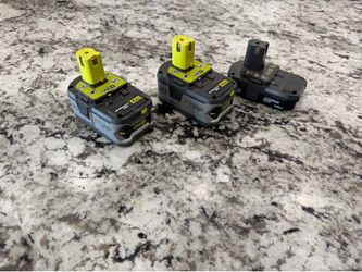 Ryobi 18v batteries (2)-4A  -$35 each and (1)-1.5A $20