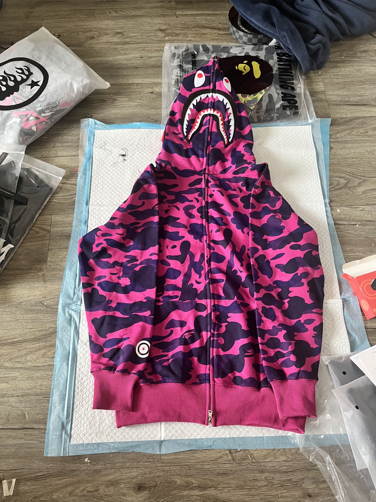 Camo shark bape hoodie