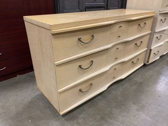 KENT-COFFEY Vintage Pilot Series Goat Skin Style 6 Drawer Dresser with Swing Pulls