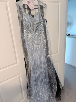 Silver sequin dress with vertical and diagonal lines #sequin #formal