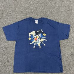 Vintage Y2K Barnett Harley-Davidson El Paseo-Texas Crazy Clown Blue T-shirt 2XL