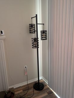 Industrial Brushed Bronze Metal Floor Lamp