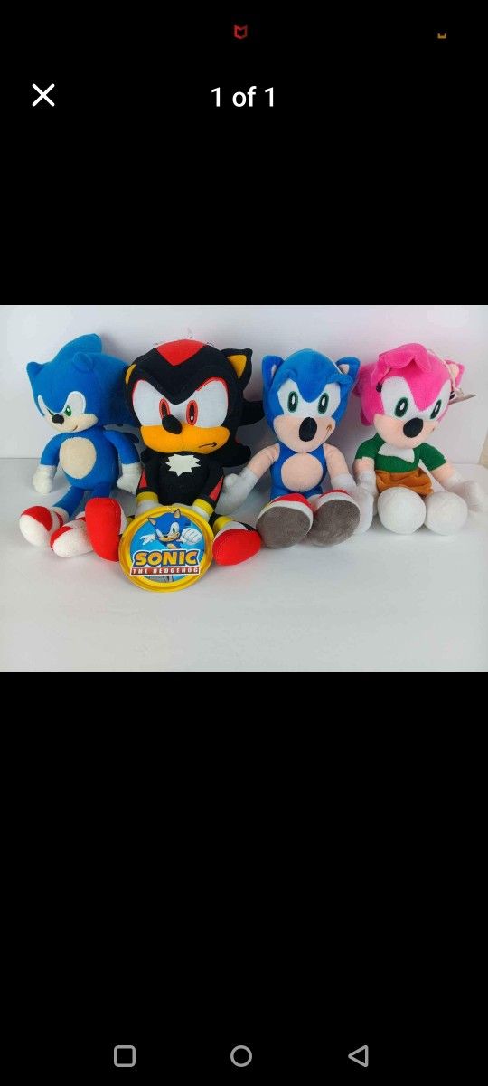 Sonic Plushies, $10 Each