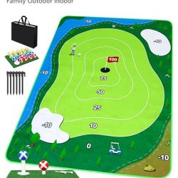 6x5Ft Chipping Mat, Battle Royale Golf Set with Hitting Mat, 20 Grip Balls. Backvard Golf Games for Adults Family Outdoor Indoor
