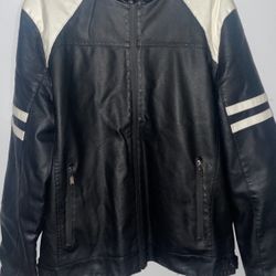 Fried Denim Faux Leather Jacket Black And White 2015 nyc 