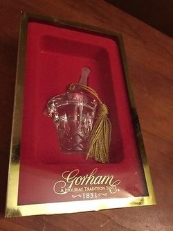 Gorham Crystal Lady Anne Ornament Champagne Bucket 🥂 Unique and different gift for the upcoming holidays! 🎄🎉