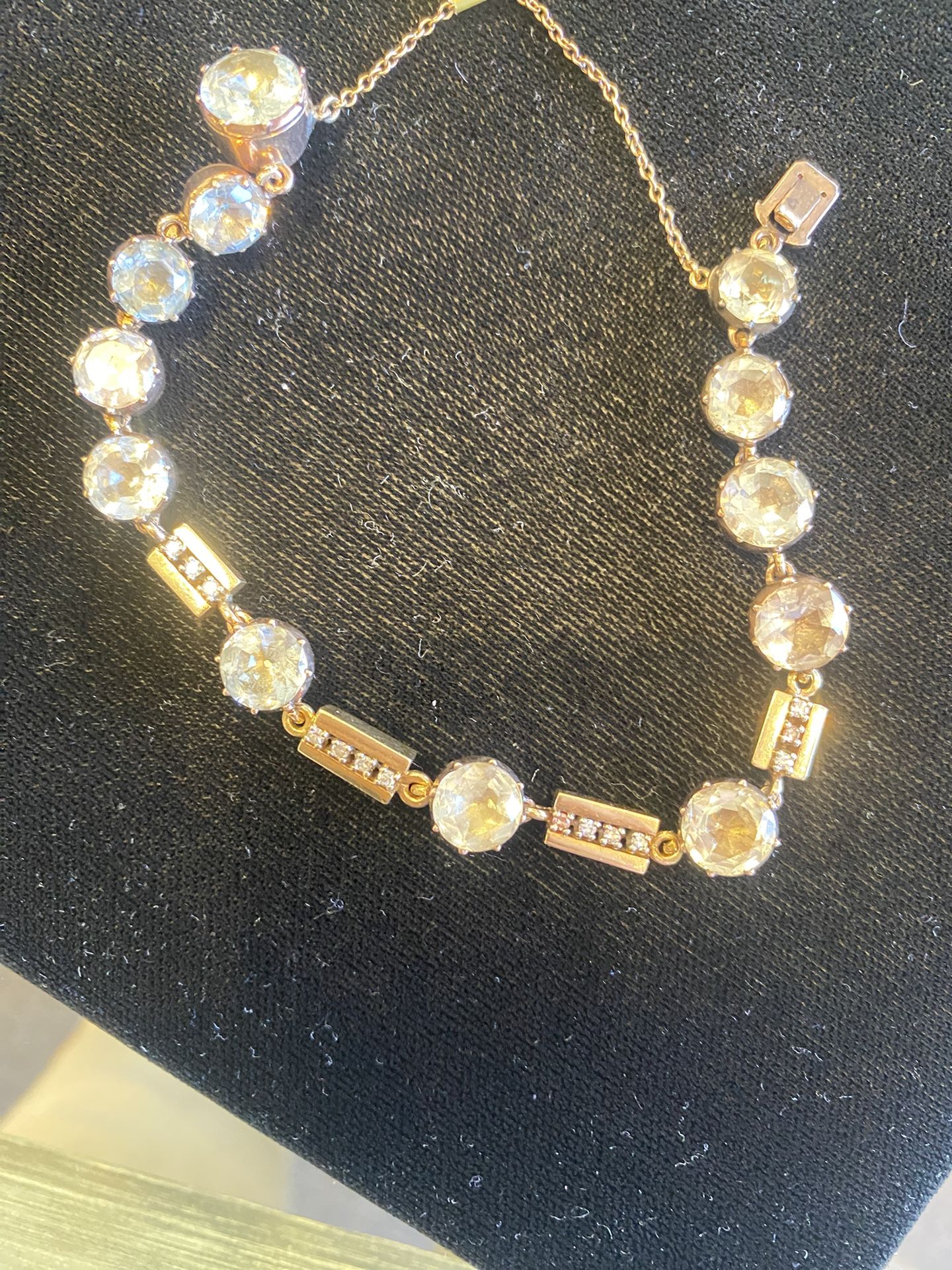 14kt Gold Aquamarine And Diamond Bracelet