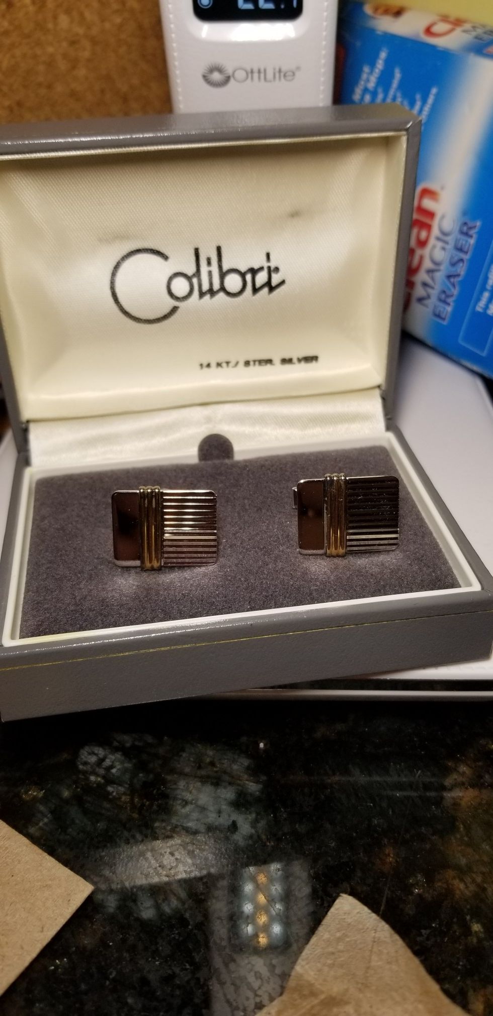 COLIBRI 14K AND STERLING SILVER CUFF LINKS