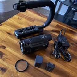 Sony Ax-53 4k Camcorder And Stabilizer +accessories