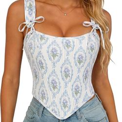 (NWT) Scarlett Darkness Renaissance Pointed Hem Corset Top (s 6) with 14 Bones | Iris