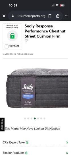 Sealy Response Performance Chestnut Street Cushion Firm Mattress $200 OBO willing to negotiate