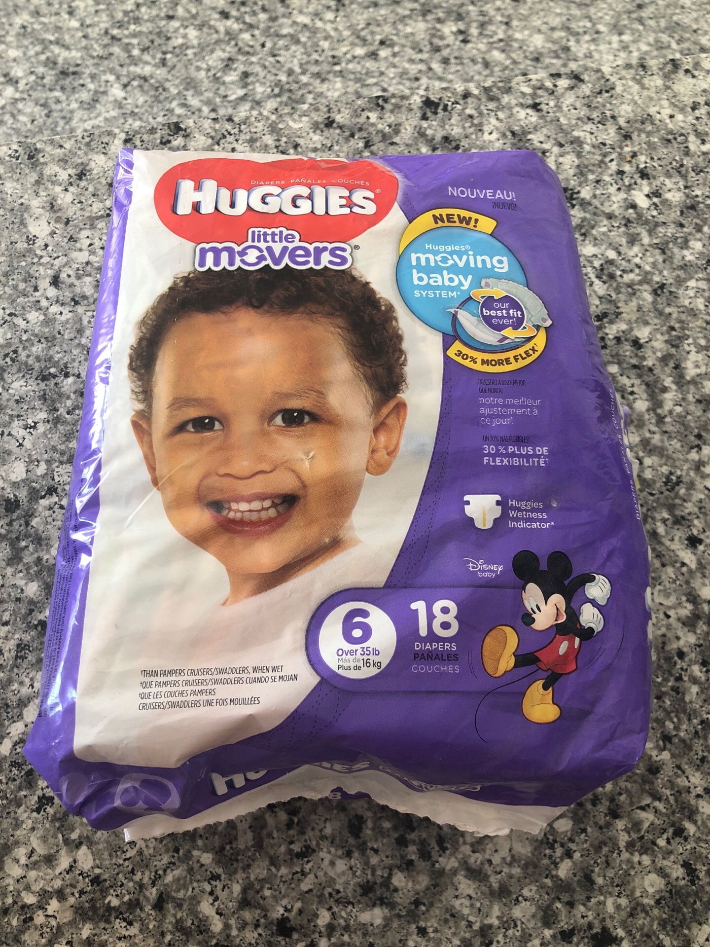 Huggies little movers diapers size 6