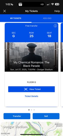 My Chemical Romance Tour Ticket