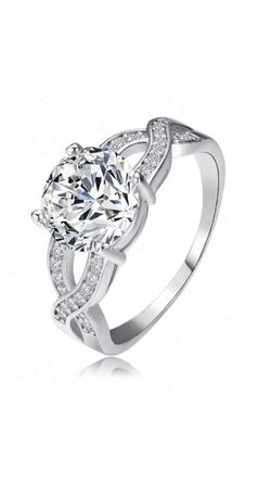 Silver Austrian Crystal Infinity Ring