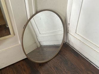 Circular mirror gold brass metal trim