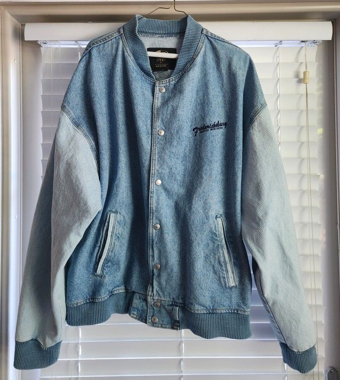 Men's ID Sport Two Tone Promo Denim Varsity Jacket/Never Worn 