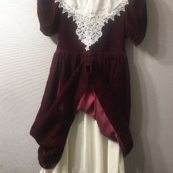 Vestido Antiguo De Terciopelo Size12 Para Niña