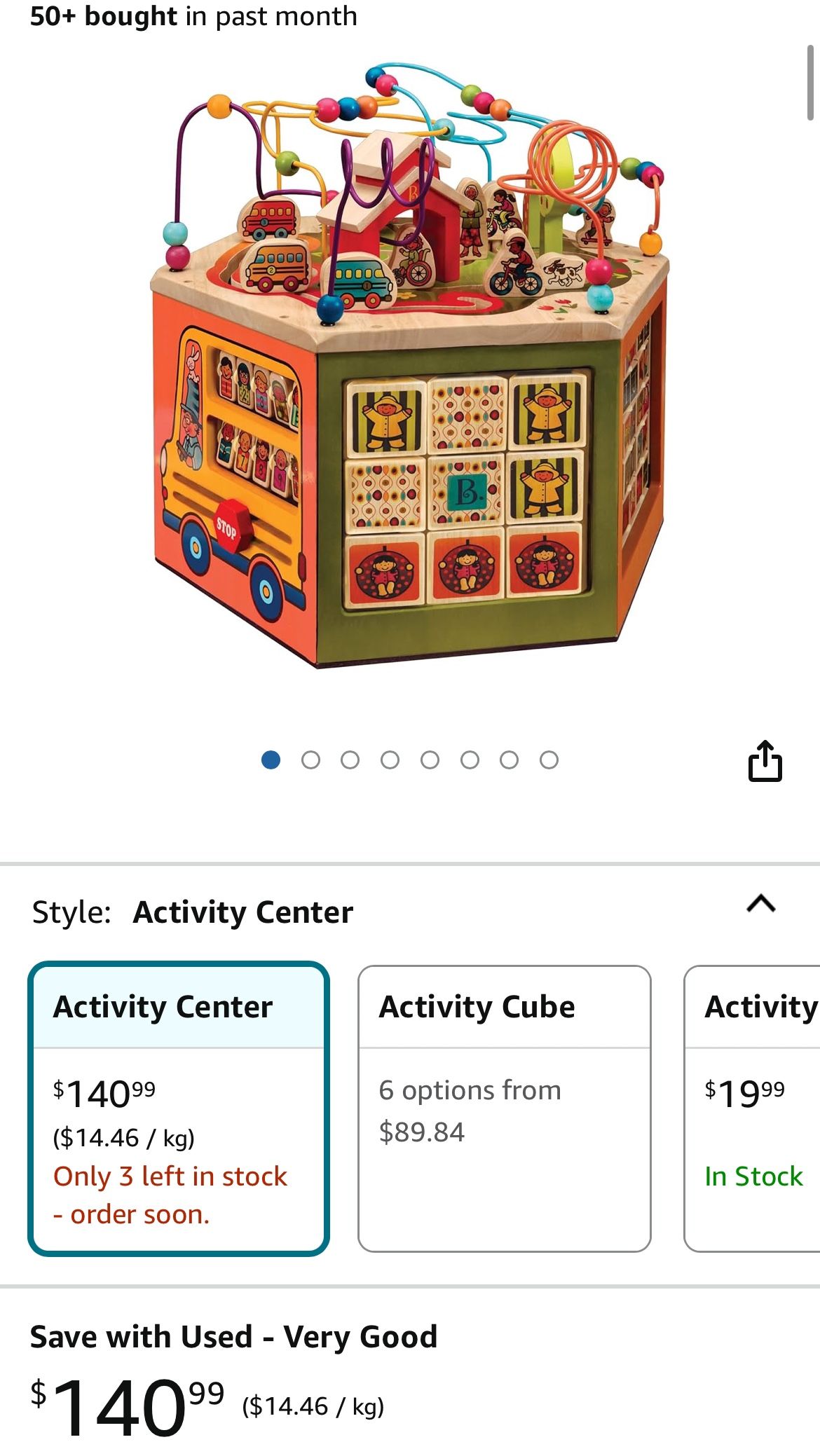 B. toys- Youniversity- Wooden Activity Cube – Developmental Learning Center – Toys for Toddlers, Kids – Alphabet, Numbers, Shapes – 8 Months +